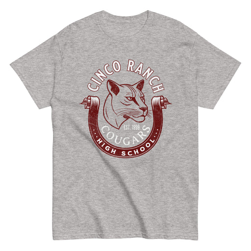 Cinco Ranch High School Cougars Classic Unisex Sport Grey T-shirt 210