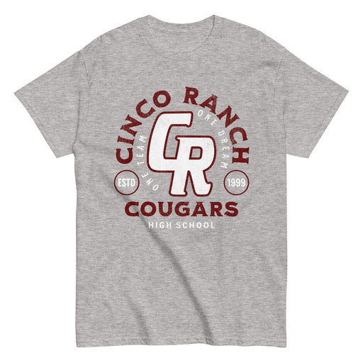 Cinco Ranch High School Cougars Classic Unisex Sport Grey T-shirt 218