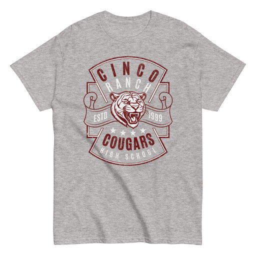 Cinco Ranch High School Cougars Classic Unisex Sport Grey T-shirt 215