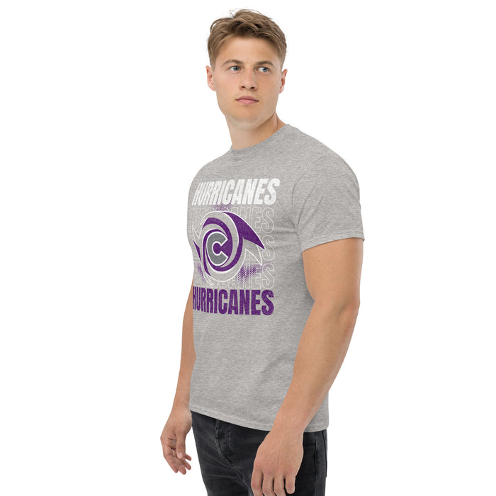 Man wearing a Klein Cain High School Hurricanes Sport Grey Classic T-shirt 233