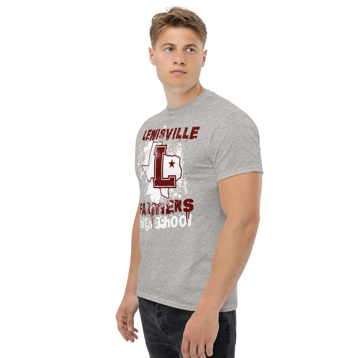 Side view of Lewisville High School Farmers Grey Classic Unisex T-shirt 205