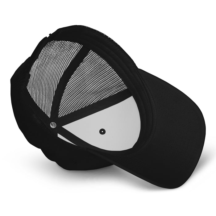 Underside view of Tomball West High School Tigers Trucker Cap 204 - black