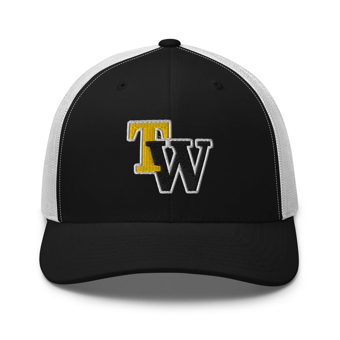 Tomball West High School Tigers Trucker Cap 204 - Black and white