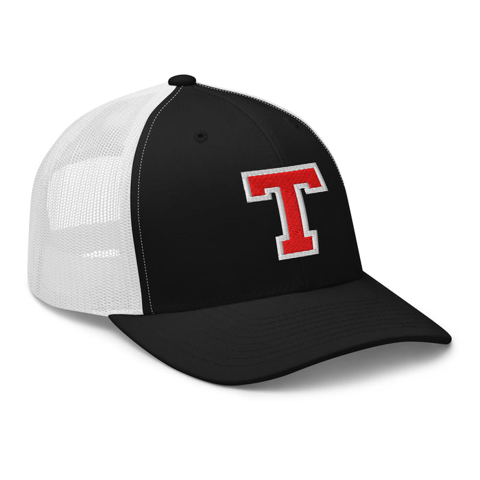 Profile view of Tomball High School Cougars Trucker Cap 210 - black and white