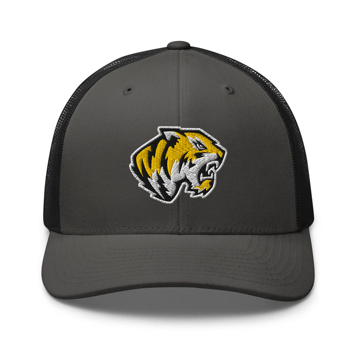 Tomball West High School Tigers Trucker Cap 202 - charcoal and black