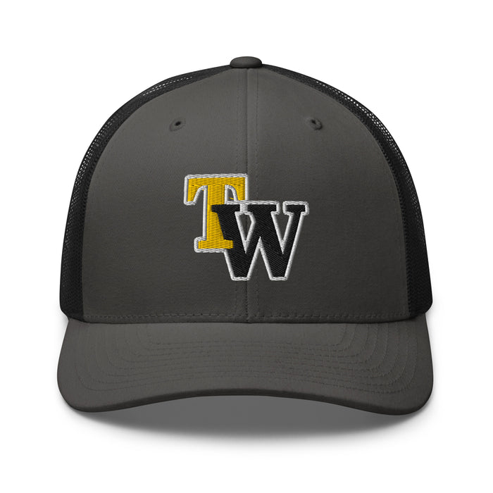 Tomball West High School Tigers Trucker Cap 204 - Charcoal and black