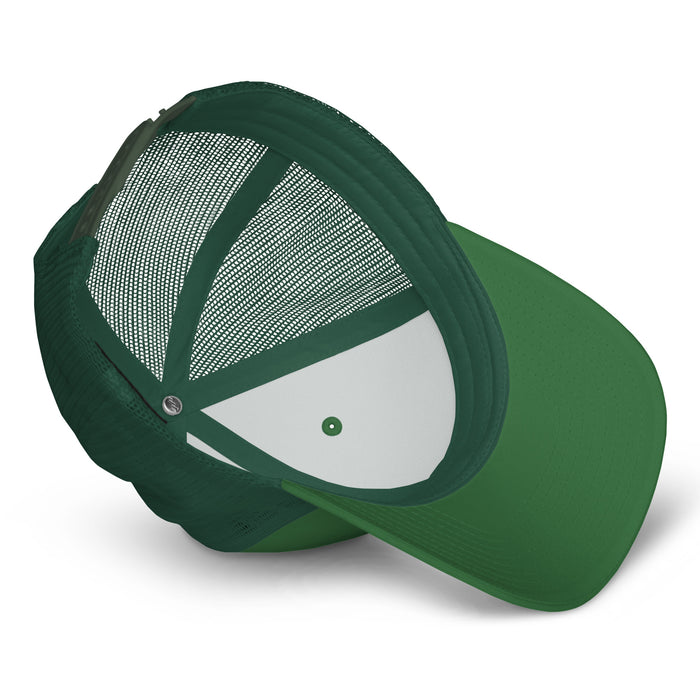 Underside view of The Woodlands High School Highlanders Evergreen Trucker Cap 207