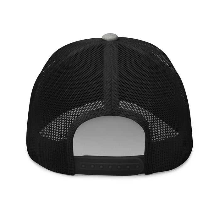 Back view of Tomball High School Cougars Trucker Cap 211 - heather grey and black
