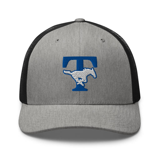 Taylor High School Mustangs Trucker Cap 207 - black and grey