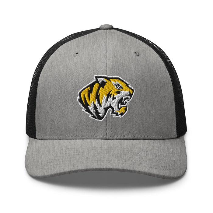 Tomball West High School Tigers Trucker Cap 202 - heather grey and black