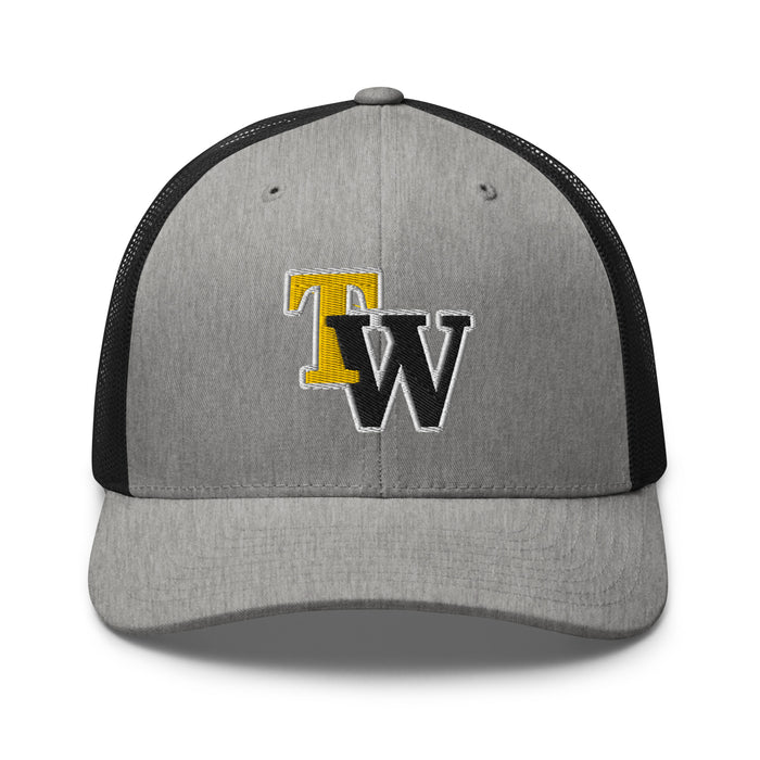 Tomball West High School Tigers Trucker Cap 204 - heather grey and black