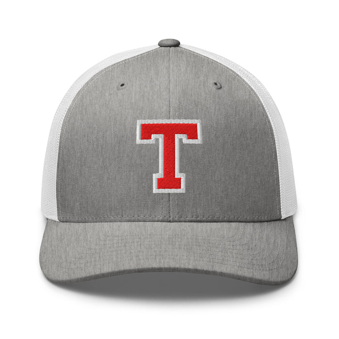 Tomball High School Cougars Trucker Cap 210 - heather grey and white