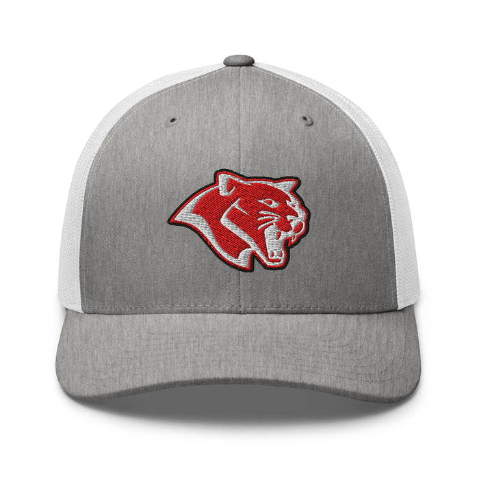 Tomball High School Cougars Trucker Cap 211 - heather grey and white