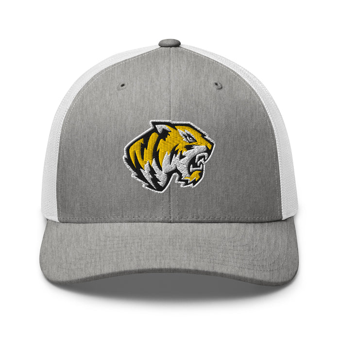 Tomball West High School Tigers Trucker Cap 202 0 heather grey and white