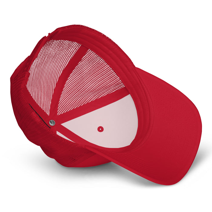 Underside view of Tomball High School Cougars Trucker Cap 211 - red