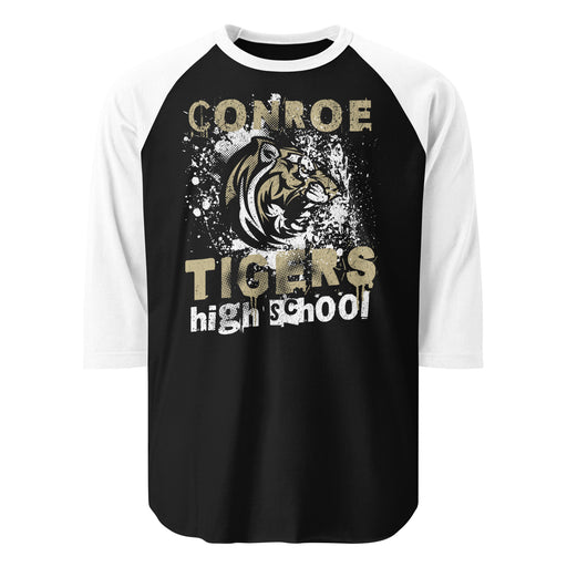 Conroe High School Tigers Unisex 3/4 sleeve Raglan T-shirt 205