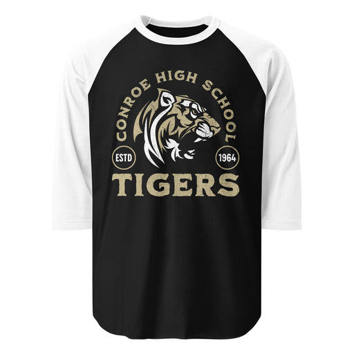 Conroe High School Tigers Unisex 3/4 sleeve Raglan T-shirt 208