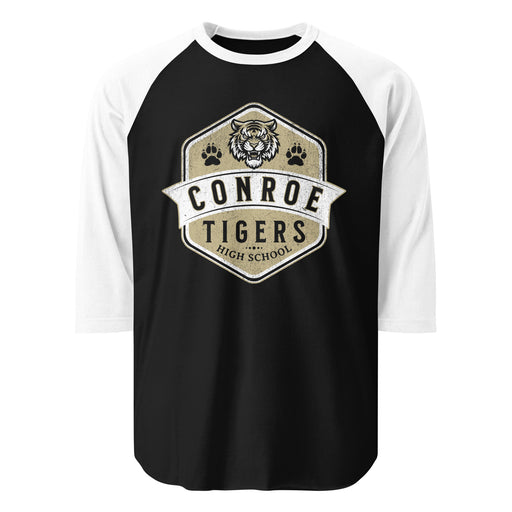 Conroe High School Tigers Unisex 3/4 sleeve Raglan T-shirt 209