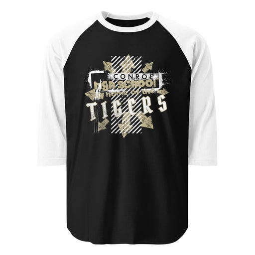 Conroe High School Tigers Unisex 3/4 sleeve Raglan T-shirt 214