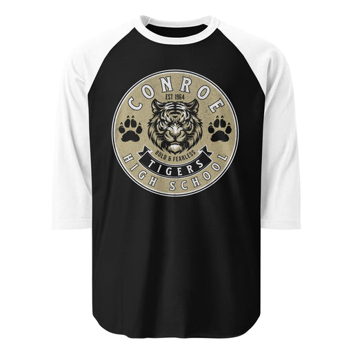 Conroe High School Tigers Unisex 3/4 sleeve Raglan T-shirt 215