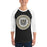 Man wearing Conroe High School Tigers Unisex 3/4 sleeve Raglan T-shirt 216