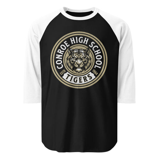 Conroe High School Tigers Unisex 3/4 sleeve Raglan T-shirt 220