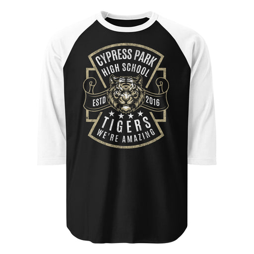 Cypress Park High School Tigers Unisex 3/4 sleeve Raglan T-shirt 207