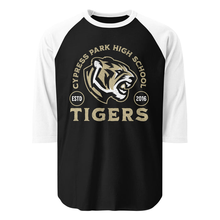 Cypress Park High School Tigers Unisex 3/4 sleeve Raglan T-shirt 208