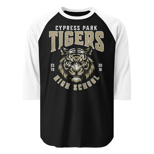 Cypress Park High School Tigers Unisex 3/4 sleeve Raglan T-shirt 213