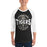 Man wearing Cypress Park High School Tigers Unisex 3/4 sleeve Raglan T-shirt 218