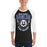 Man wearing New Caney High School Eagles Unisex 3/4 sleeve Raglan T-shirt 204