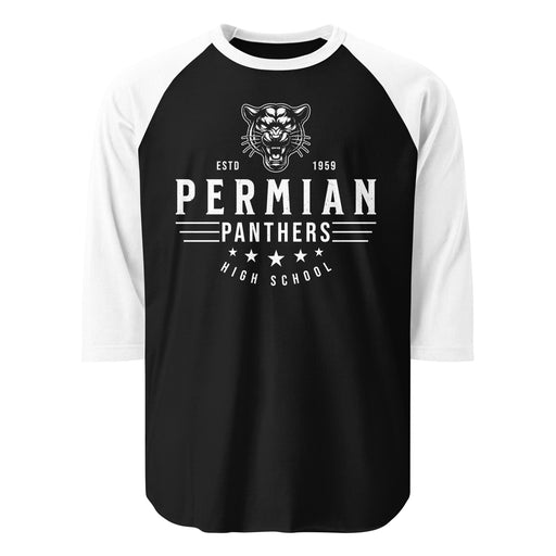 Permian High School Panthers Unisex 3/4 sleeve Raglan T-shirt 217