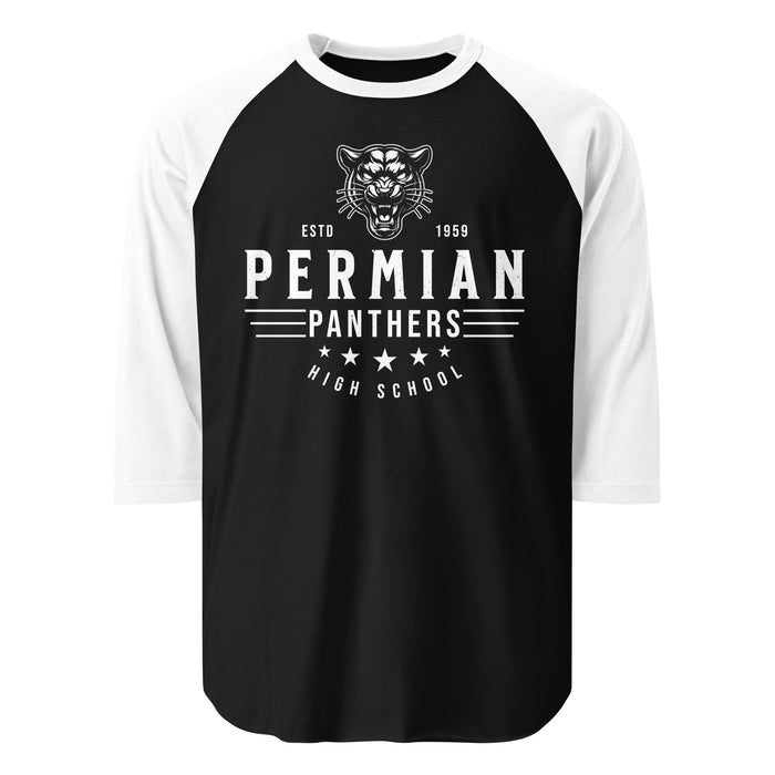 Permian High School Panthers Unisex 3/4 sleeve Raglan T-shirt 217