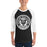 Man wearing Permian High School Panthers Unisex 3/4 sleeve Raglan T-shirt 220