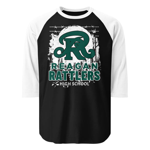 Reagan High School Rattlers Unisex 3/4 sleeve Raglan T-shirt 202`