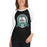 Woman wearing Reagan High School Rattlers Unisex 3/4 sleeve Raglan T-shirt 212