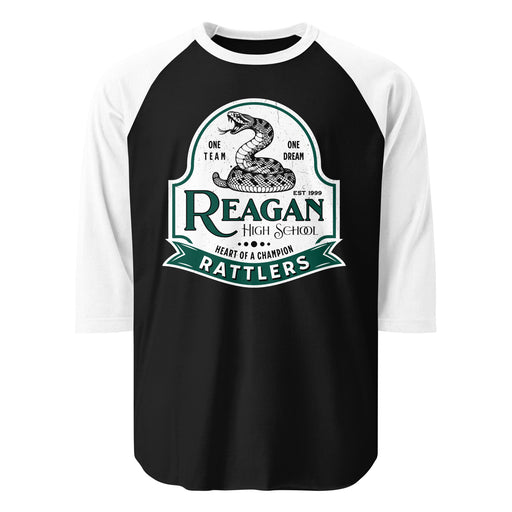 Reagan High School Rattlers Unisex 3/4 sleeve Raglan T-shirt 219