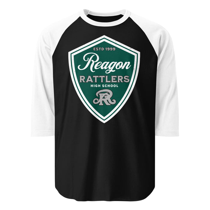 Reagan High School Rattlers Unisex 3/4 sleeve Raglan T-shirt 225