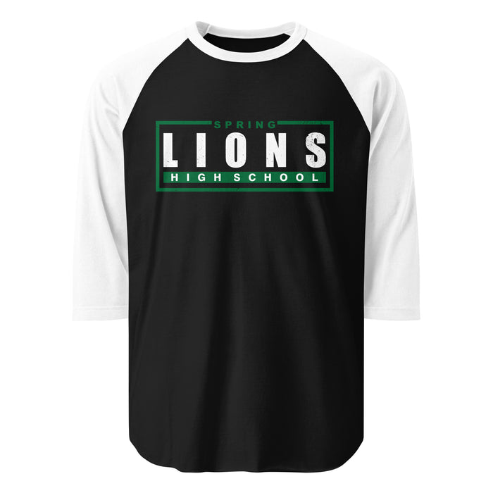 Spring High School Lions Unisex 3/4 sleeve Raglan T-shirt 049