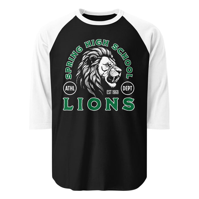 Spring High School Lions Unisex 3/4 sleeve Raglan T-shirt 208