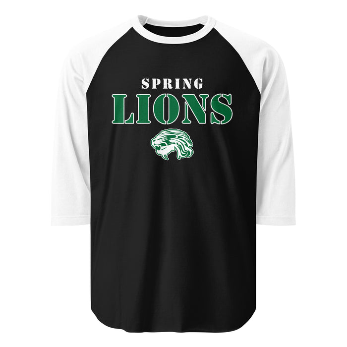 Spring High School Lions Unisex 3/4 sleeve Raglan T-shirt 222