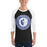 Man wearing St. Frederick High School Warriors Unisex 3/4 Sleeve Raglan T-shirt 216