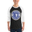 Man wearing St. Frederick High School Warriors Unisex 3/4 Sleeve Raglan T-shirt 203