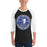 Man wearing St. Frederick High School Warriors Unisex 3/4 Sleeve Raglan T-shirt 215