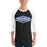 Man wearing St. Frederick High School Warriors Unisex 3/4 Sleeve Raglan T-shirt 009