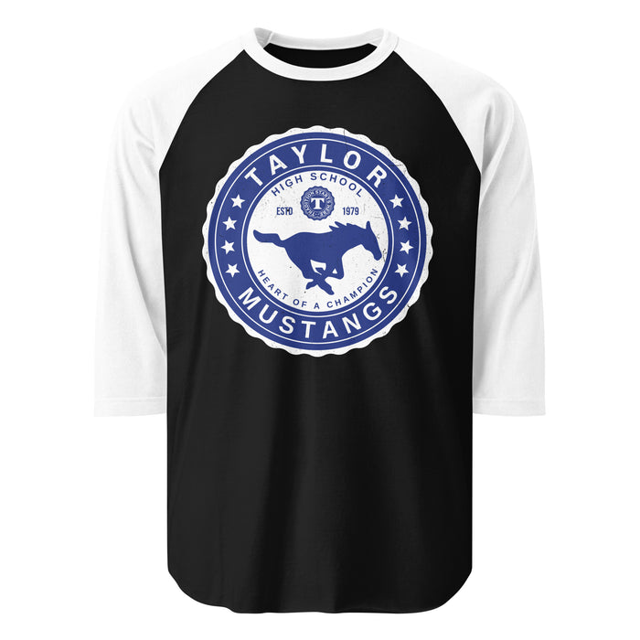 Taylor High School Mustangs Unisex 3/4 sleeve Raglan T-shirt 216