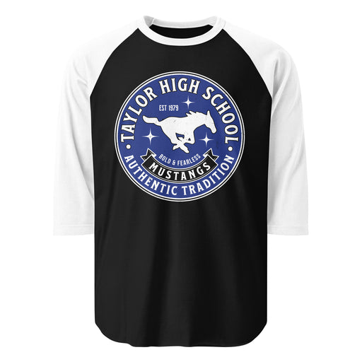 Taylor High School Mustangs Unisex 3/4 sleeve Raglan T-shirt 215