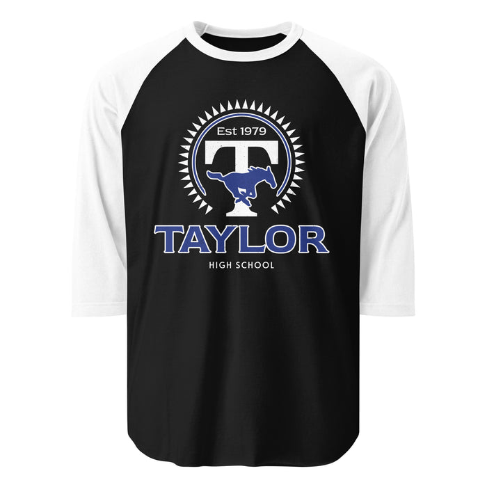 Taylor High School Mustangs Unisex 3/4 sleeve Raglan T-shirt 226