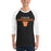 Man wearing United High School Longhorns Unisex 3/4 sleeve Raglan T-shirt 222