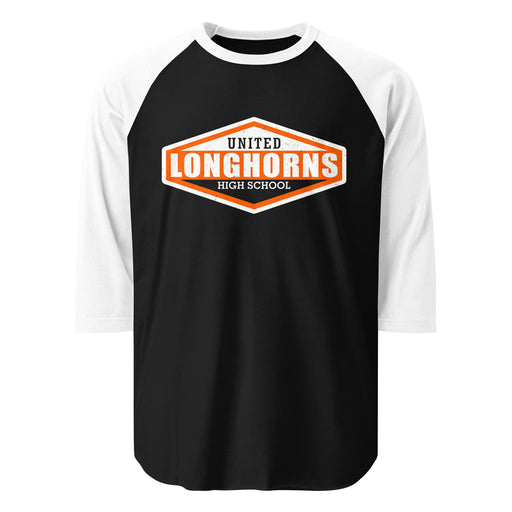 United High School Longhorns Unisex 3/4 sleeve Raglan T-shirt 009